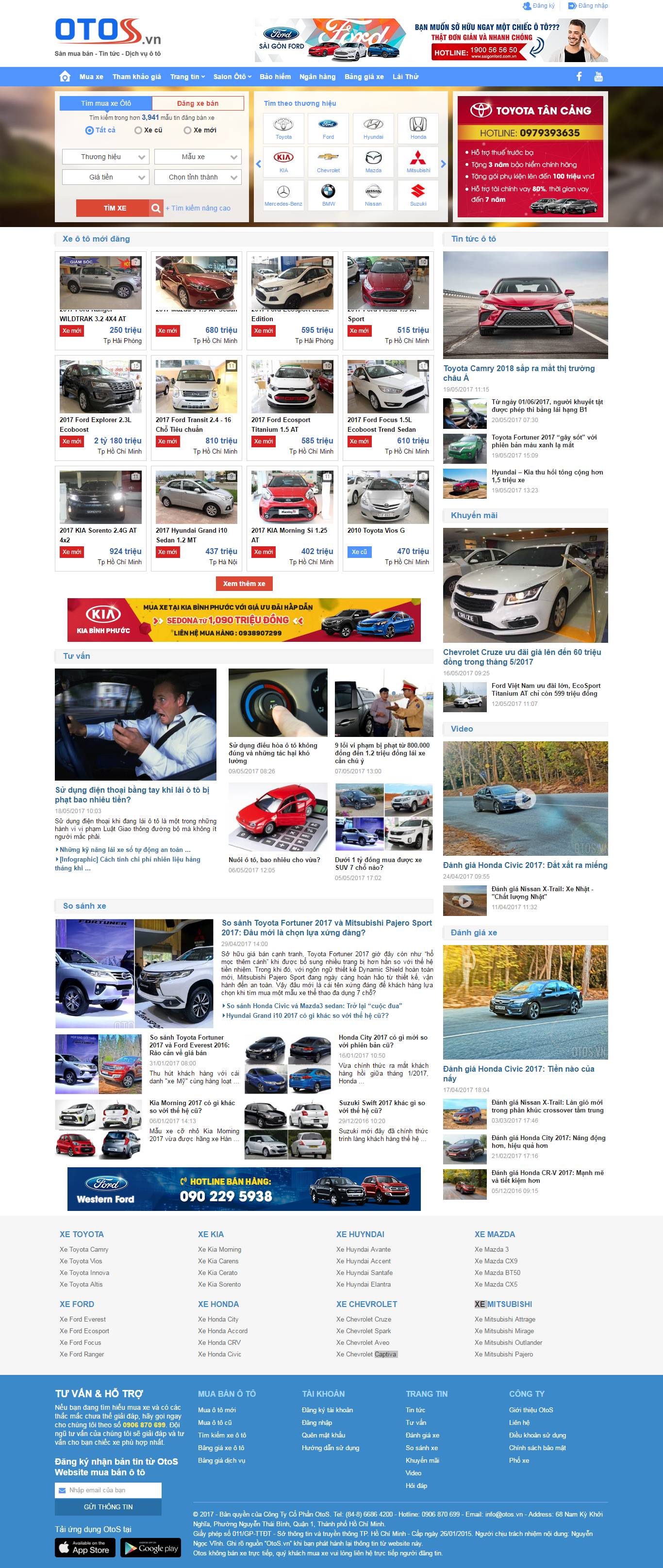 Thiết kế Web xe hơi Ô tô otos.vn